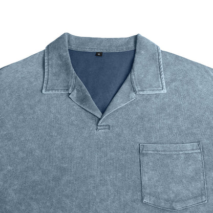 Vintage Washed Long Sleeve Polo Shirt